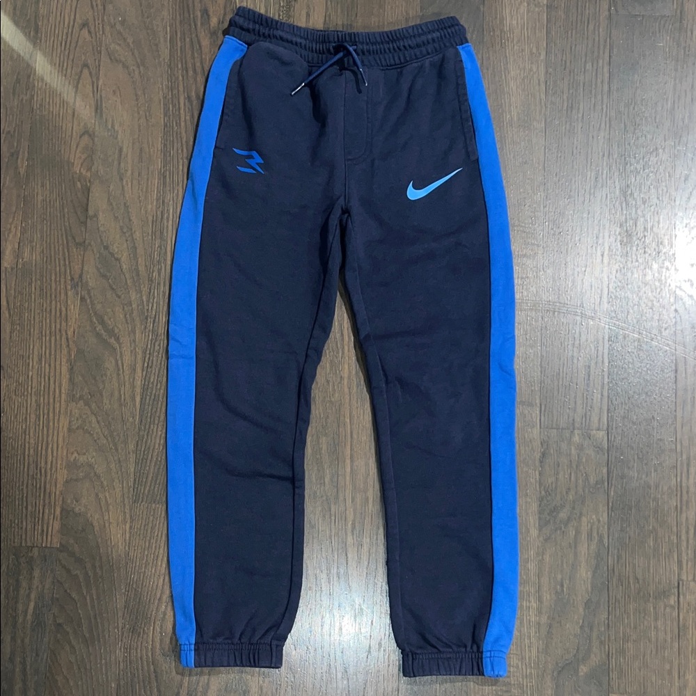 Nike Kids Black & Blue Side-Stripe Joggers